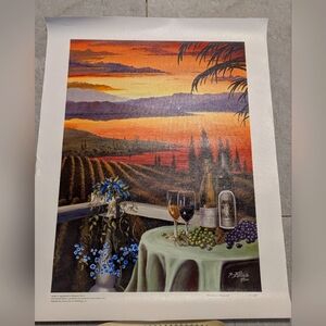 Wine in a Vineyard Print by Benjamin Purvis